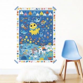 Poster créatif Océan 150 stickers - Poppik