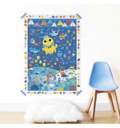Poster créatif Océan 150 stickers - Poppik