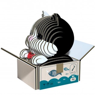 Eugy puzzle Chat dans sa boîte 3D en carton