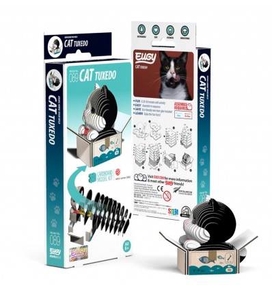 Eugy puzzle Chat dans sa boîte 3D en carton