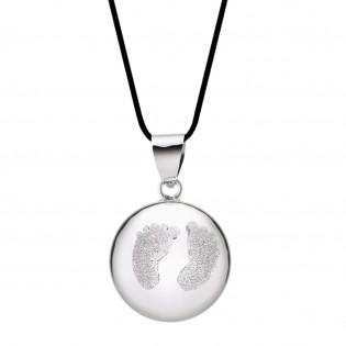 Bola de grossesse Babyfeet diamant Rhodium - Cache Coeur