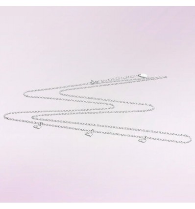 Chaine argentée coeur - Cache Coeur