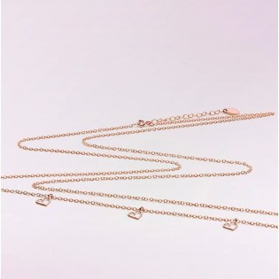 Chaine or rose coeur - Cache Coeur