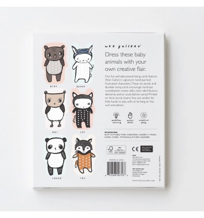 Cartes à lacer bébés animaux - Wee Gallery