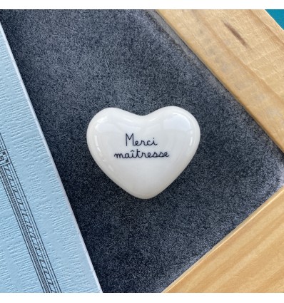 Coeur en céramique "Merci Maitresse"