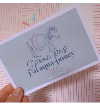 Carte J'peux pas j'ai aqua-poney - Happypotame