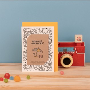 Carte à colorier et graines à planter "Bonnes vacances" 2