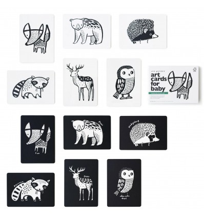 Cartes noir et blanc animaux de la forêt - Wee Gallery