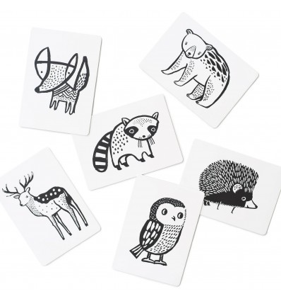 Cartes noir et blanc animaux de la forêt - Wee Gallery