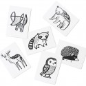 Cartes noir et blanc animaux de la forêt - Wee Gallery