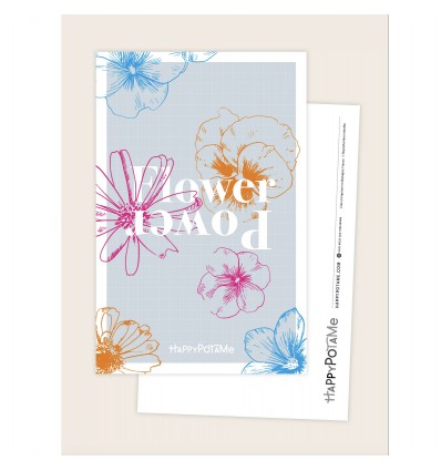 Carte Flower power - Happypotame