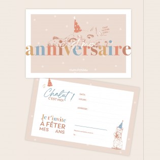 8 invitations " c'est mon anniversaire" - Happypotame