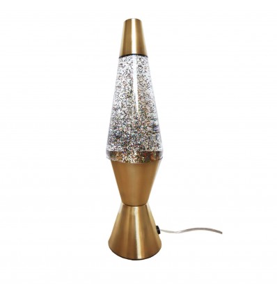 Lampe à lave paillettes dorées