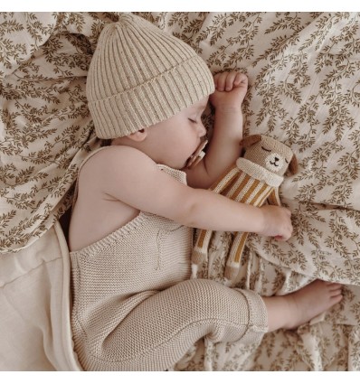 Doudou Chien combinaison à rayures ocre - Main Sauvage