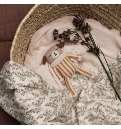 Doudou Chien combinaison à rayures ocre - Main Sauvage