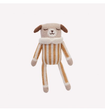 Doudou Chien combinaison à rayures ocre - Main Sauvage