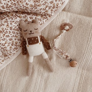 Doudou Chat salopette blanche - Main Sauvage