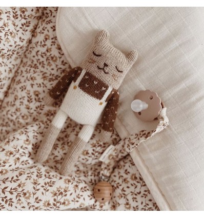 Doudou Chat salopette blanche - Main Sauvage