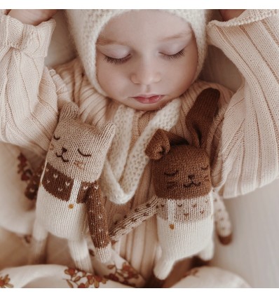 Doudou Chat salopette blanche - Main Sauvage