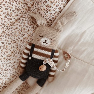 Doudou Lapin pull rayé - Main Sauvage