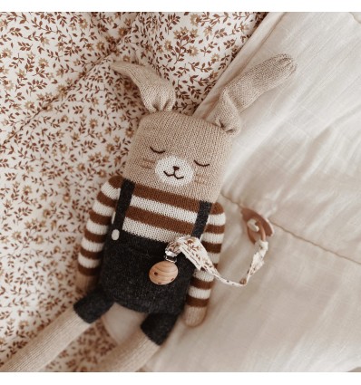 Doudou Lapin pull rayé - Main Sauvage