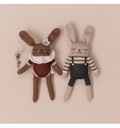 Doudou Lapin pull rayé - Main Sauvage