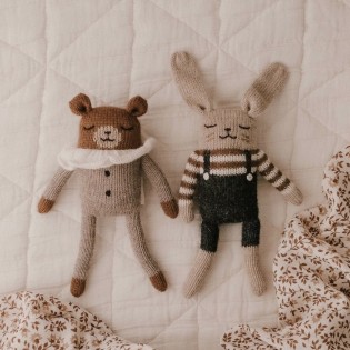 Doudou Lapin pull rayé - Main Sauvage 2