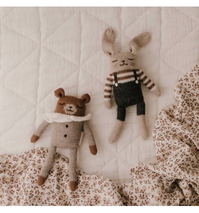 Doudou Lapin pull rayé - Main Sauvage