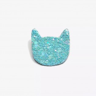 Pin's chat turquoise à paillette - Barnabé aime le café