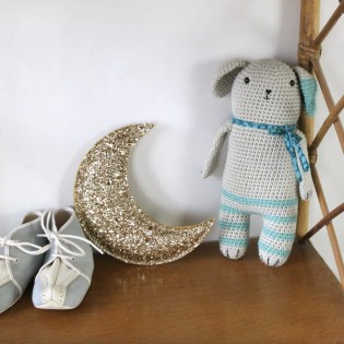 Lune pailletée dorée - Barnabé aime le café