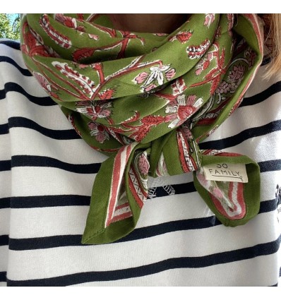 Foulard Dheli menthe 100 cm - So Family