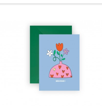 Carte Bienvenue fleurs - Mariisoré