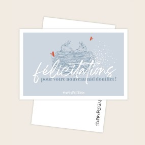 Carte Félicitations pour votre nid douillet - Happypotame
