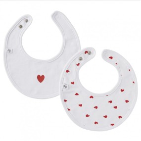 Duo de bavoirs naissance Coeur - BB&CO