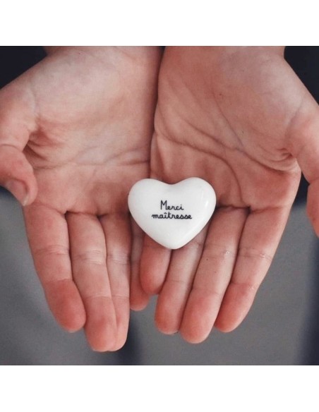 Coeur en céramique "Merci Maitresse"