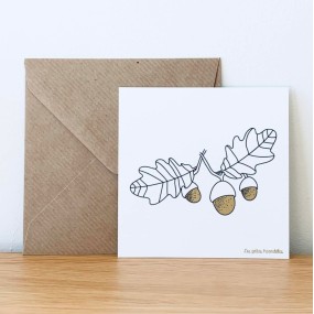 Carte Feuilles de chêne - Les Petites Hirondelles