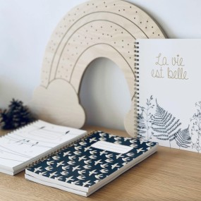 Carnet spirale La vie est belle - Les Petites Hirondelles