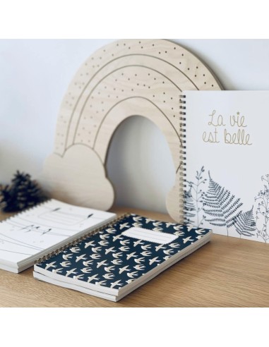 Carnet spirale La vie est belle - Les Petites Hirondelles
