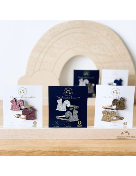 Duo de barrettes écureuils argentés - Les Petites Hirondelles