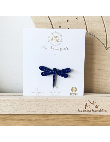 Pin's libellule bleu - Les Petites Hirondelles
