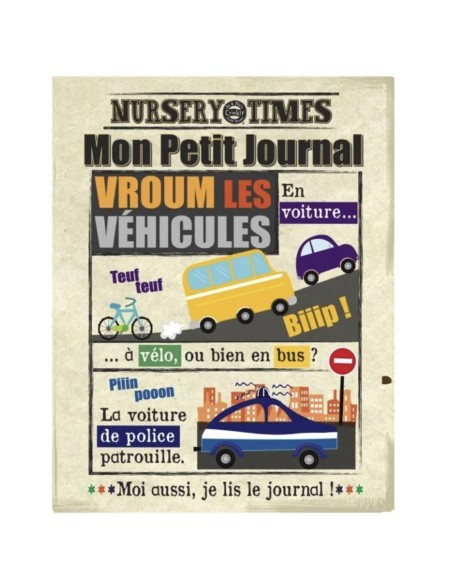 Livre d'éveil à froisser " Les Véhicules " - Mon Petit Journal
