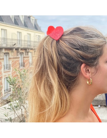 Pince à cheveux Coeur rouge- Coucou Suzette