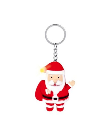 Porte-clé musical avec lampe Père Noël