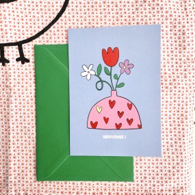 Carte Bienvenue fleurs - Mariisoré