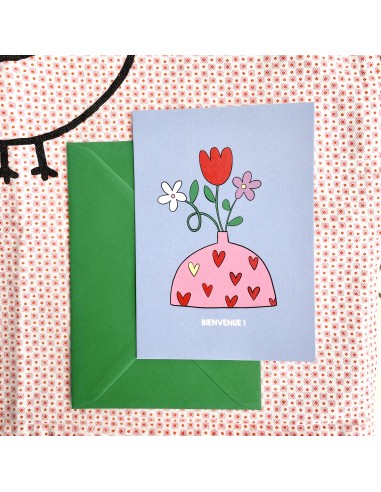 Carte Bienvenue fleurs - Mariisoré