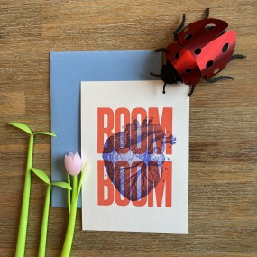 Carte Letterpress BOOM BOOM - Rouge 2