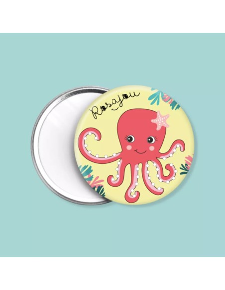 Miroir de poche Pieuvre - Rosajou