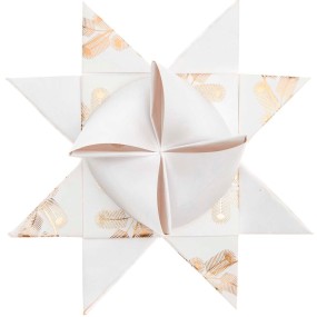 Kit de fabrication 10 étoiles de Fröbel blanches et dorées - Rico Design 2