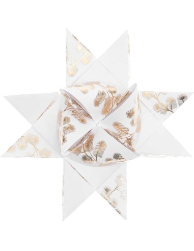 Kit de fabrication 10 étoiles de Fröbel blanches et dorées - Rico Design