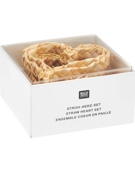 4 décorations coeurs en paille - Rico Design